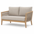 Sofa ogrodowa drewniana 2-osobowa beżowa