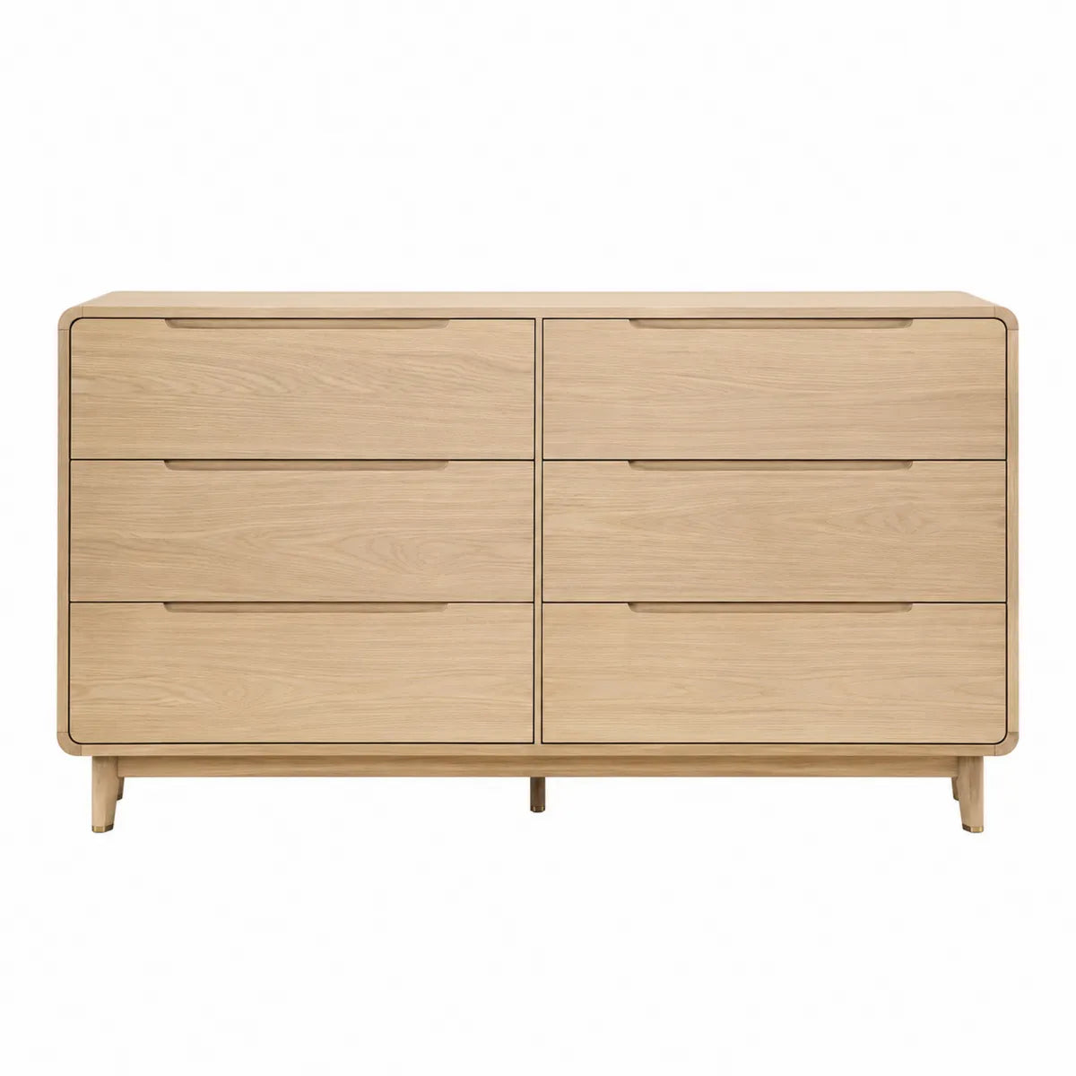 Komoda drewniana dębowa z 6 szufladami 140 cm