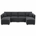 Narożnik modułowy tkanina ciemnoszary L 280 cm x W 170 cm