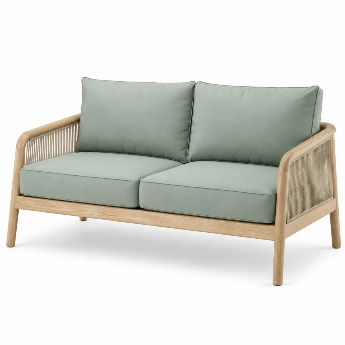 Dwuosobowa sofa z drewna bukowego i poliestru 160x85x75 cm