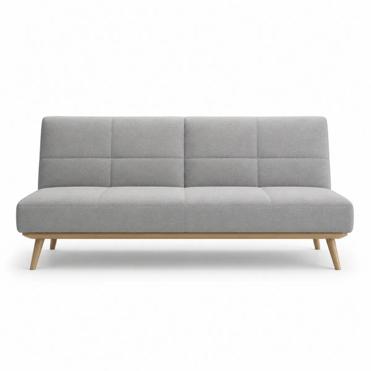 Sofa rozkładana tkanina poliestrowa szary drewno bukowe 200 cm