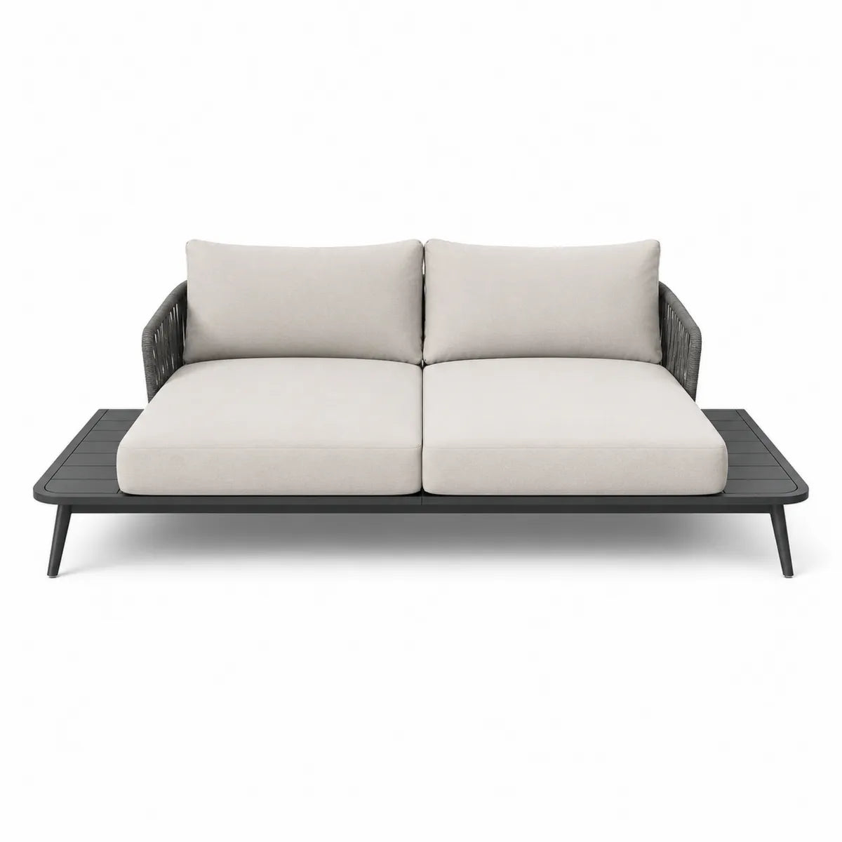 Sofa aluminiowa z tkanymi poduszkami 180 cm