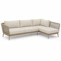 Narożna sofa ogrodowa aluminiowa beżowa 250x85x70 cm