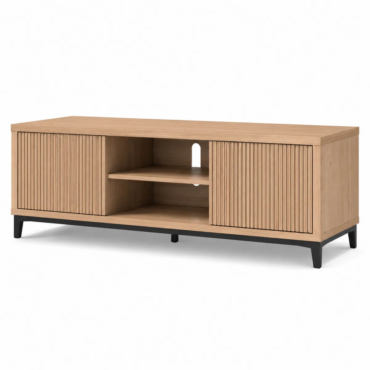 Szafka RTV dębowa 140x40x50 cm z metalowymi nogami